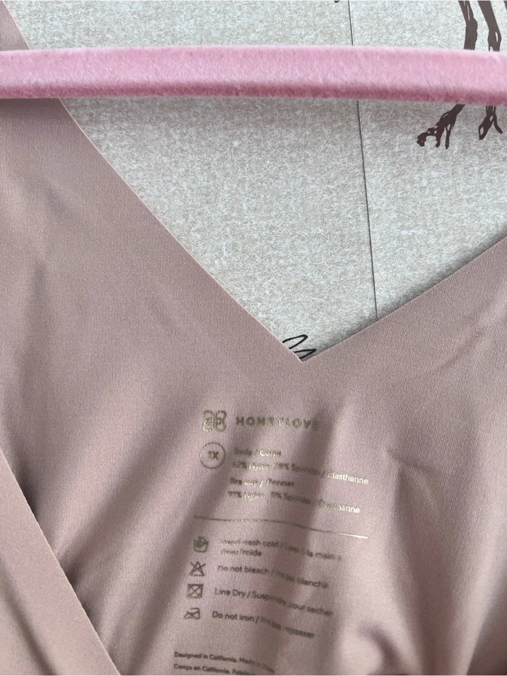 NWT honeylove V neck bra in sand size 1x